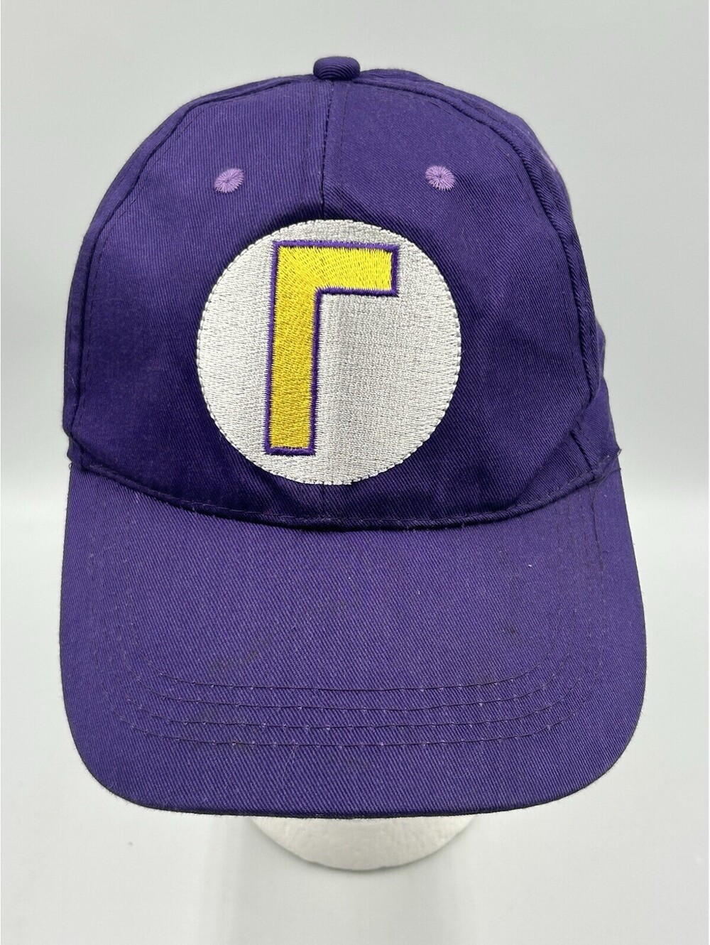 Vintage Super Mario Bros Purple Waluigi Hat Cap Embroidered Adjustable Nintendo
